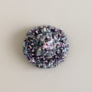 Grey and rose beads medium disk
