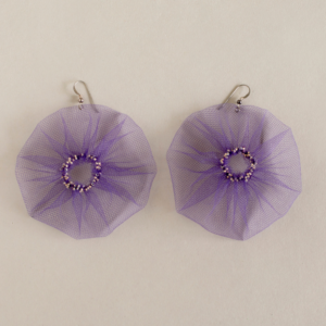“Caynari”purple net earrings